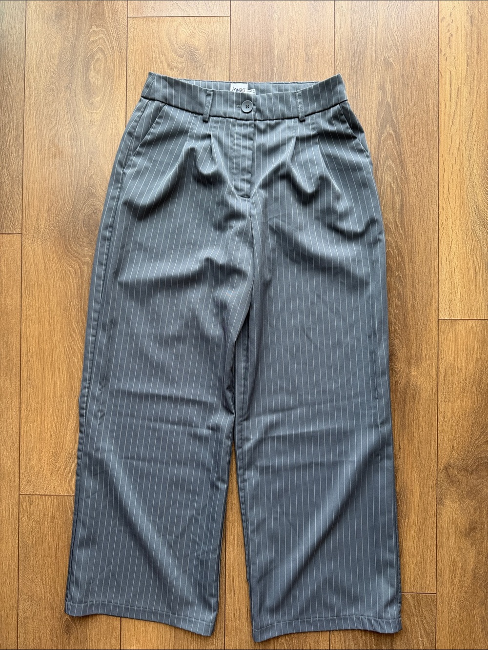 Woman’s Pinstripe Wide-Leg Dress Pants - Gray